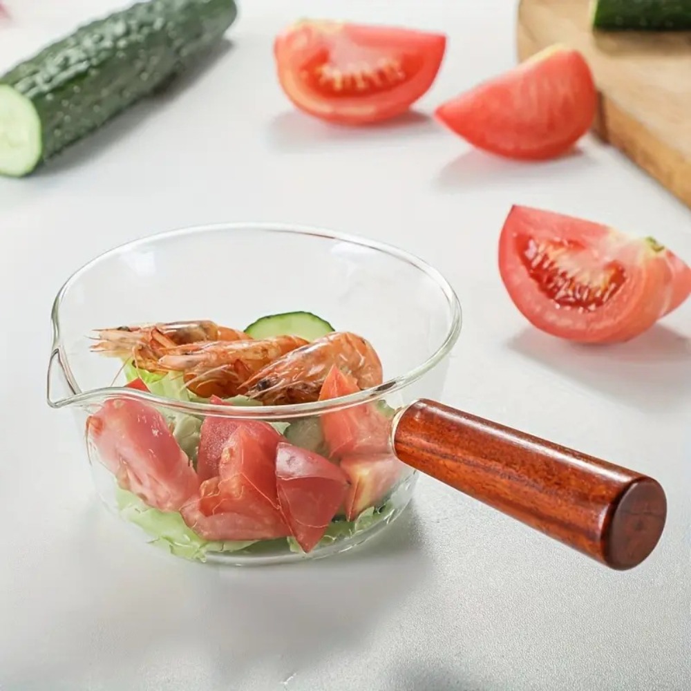 Baby Food Warmer - Модная стеклянная кастрюля с деревянной ручкой,